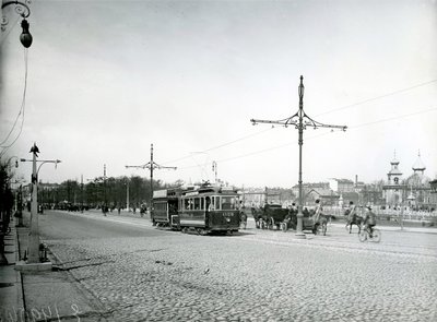 Electric Trams in St. Petersburg, c.1910 by Karl Karlovich Bulla